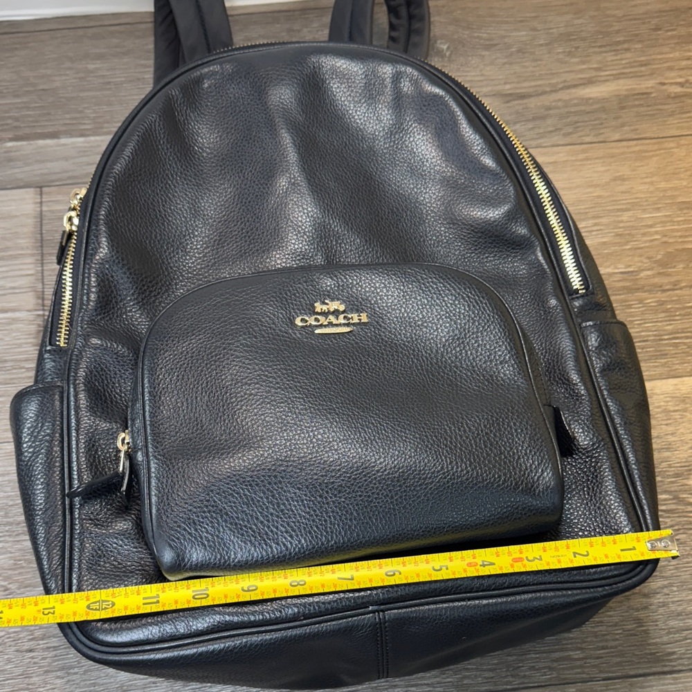 Coach Black Pebbled Leather  Backpack - Picture 11 of 11